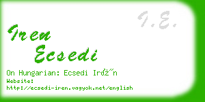 iren ecsedi business card